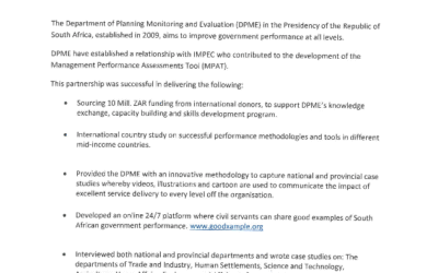 Endorsed by DPME: IMPEC Transforms Government Monitoring