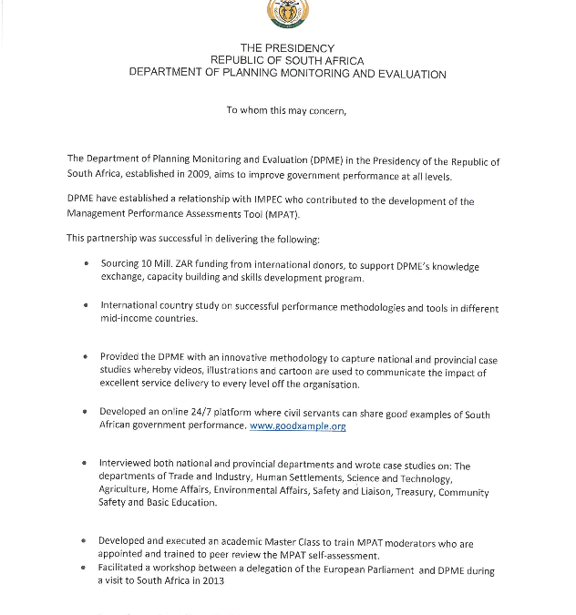 Endorsed by DPME: IMPEC Transforms Government Monitoring